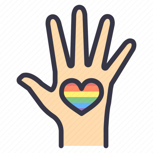 Lgbt, pride, celebration, culture, events, hand, heart icon - Download on Iconfinder
