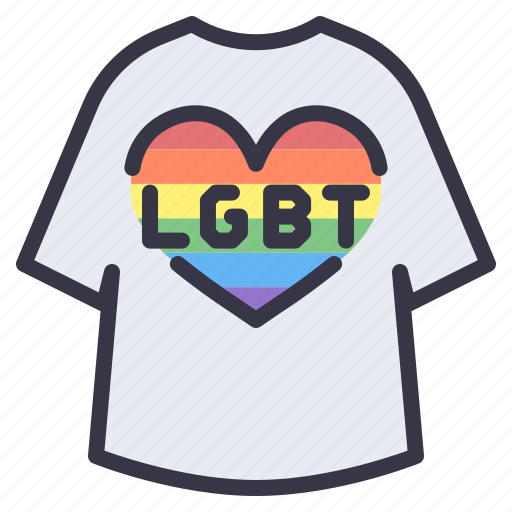 Lgbt, pride, celebration, tshirt, clothes, tops, heart icon - Download on Iconfinder