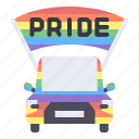 lgbt, pride, celebration, car, truck, march, marching