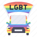 lgbt, pride, celebration, car, truck, marching, march