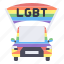 lgbt, pride, celebration, car, truck, marching, march 