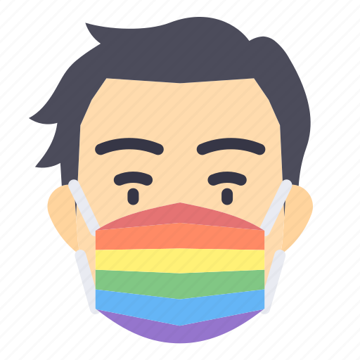 Lgbt, pride, celebration, mask, men, male, wearing icon - Download on Iconfinder
