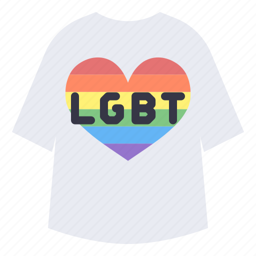 Lgbt, pride, celebration, tshirt, clothes, tops, heart icon - Download on Iconfinder