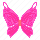 butterfly, cartoon, fly, object, pink, toy, wing