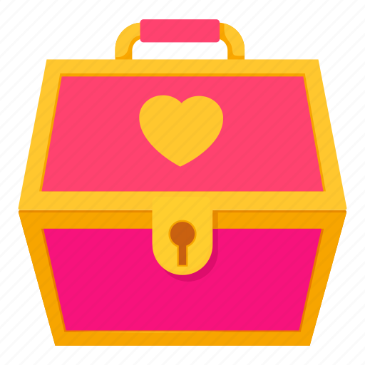 Box, cartoon, chest, object, pink, treasure, white icon - Download on  Iconfinder