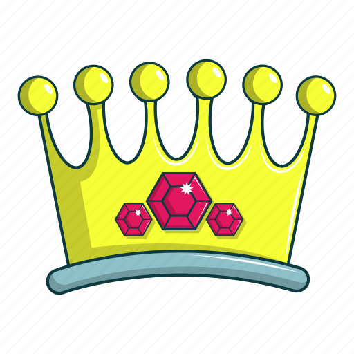 Cartoon, crown, diadem, gold, king, lady, queen icon - Download on Iconfinder