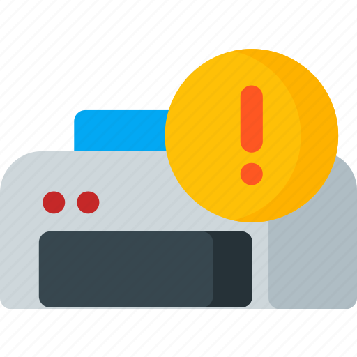 Error, printer, caution, desk, office, print, warning icon - Download on Iconfinder