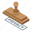 privacy, stamp, isometric 