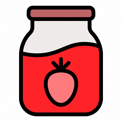 Bottle, glass, jam, jar, strawberry icon - Download on Iconfinder