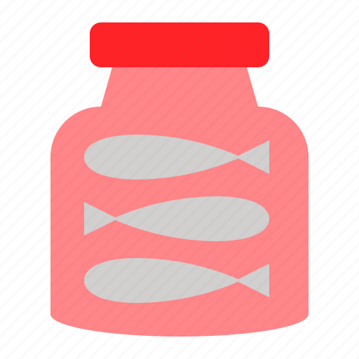Bottle, container, fish, food, pickled fish, pickling, processed icon - Download on Iconfinder