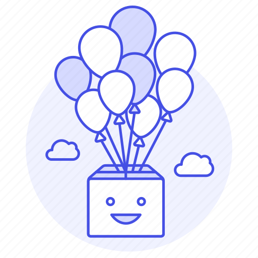 Balloon, box, development, launch, package, product, release icon - Download on Iconfinder