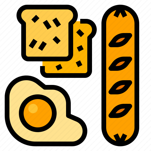Bread, breakfast, egg, food, sausage icon - Download on Iconfinder