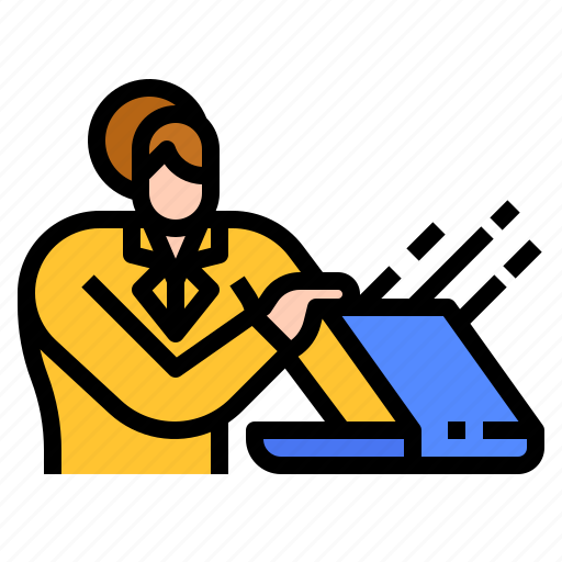 Businesswoman, get, off, work, working icon - Download on Iconfinder