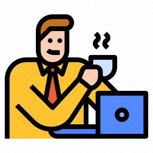 Coffee, hot, laptop, morning, working icon - Download on Iconfinder