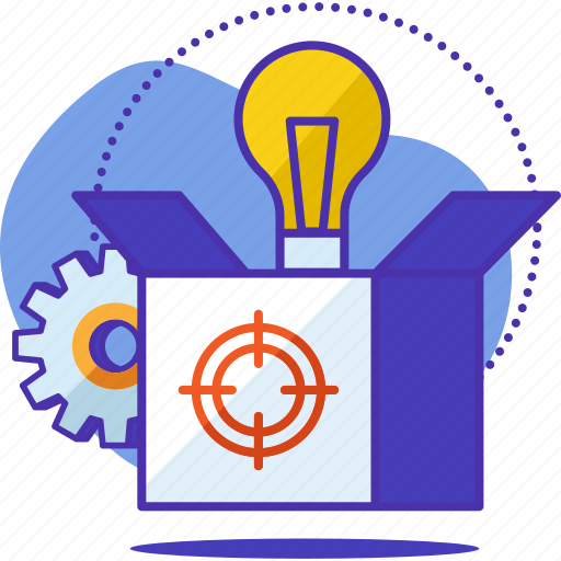 Box, gear, goal, idea, lamp, productivity icon - Download on Iconfinder