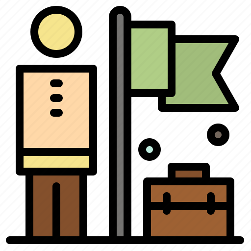 Accomplished, achieve, businessman, flag icon - Download on Iconfinder