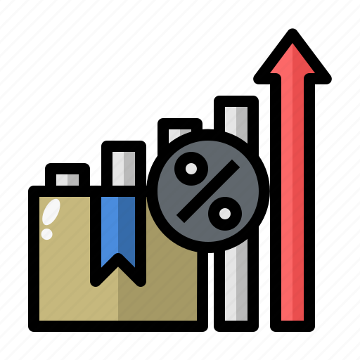 Percentage, increase, productivity, effective, package icon - Download on Iconfinder