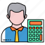 analysis, auditor, businessman, calcultor, mathematician, profession, statics 