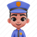 male, police, avatar, policeman, law