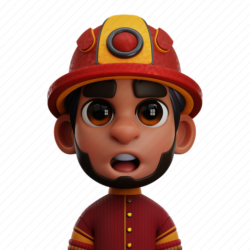Firefighter, metaverse, avatar, man, person, profile, boy 3D illustration - Download on Iconfinder