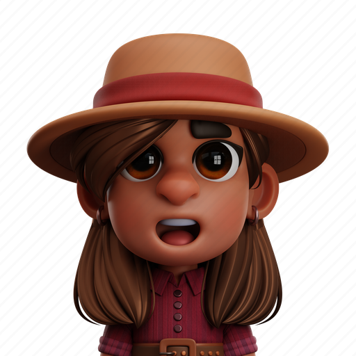 Farmer, woman, farming, agriculture, avatar, people, field 3D illustration - Download on Iconfinder