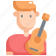 avatar, guitar, man, musician, player, profession, user 