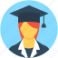 female graduate, graduate, scholar, student, student avatar 