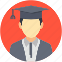 graduate, male graduate, scholar, student, student avatar