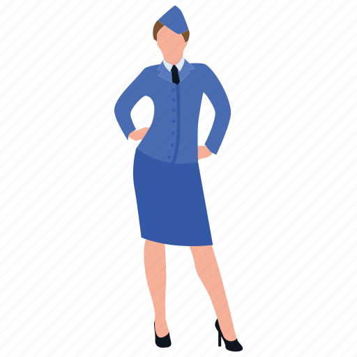 Air hostess, airwoman, female aircrew, stewardess, woman aviator icon - Download on Iconfinder