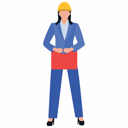 Construction officer, construction planner, female employee, female engineer, female worker icon - Download on Iconfinder