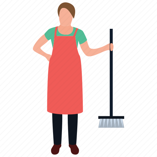 Cleaning services, house cleaning, housekeeping, maid services, mopping girl icon - Download on Iconfinder