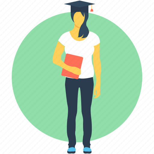 College student, female graduate, graduate, student, student avatar icon - Download on Iconfinder