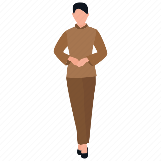 Female avatar, female person, human, standing human, standing person icon - Download on Iconfinder