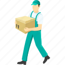 delivery boy, delivery man, emissary, gofer, shipment