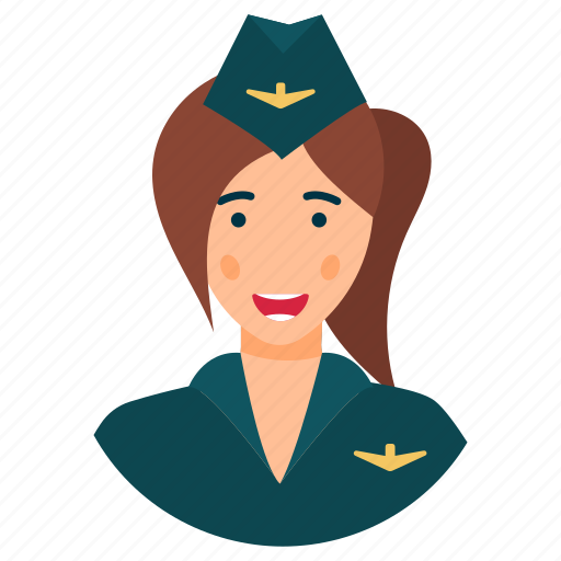 Air hostess, aircrew, cabin attendant, cabin crew, flight attendant icon - Download on Iconfinder