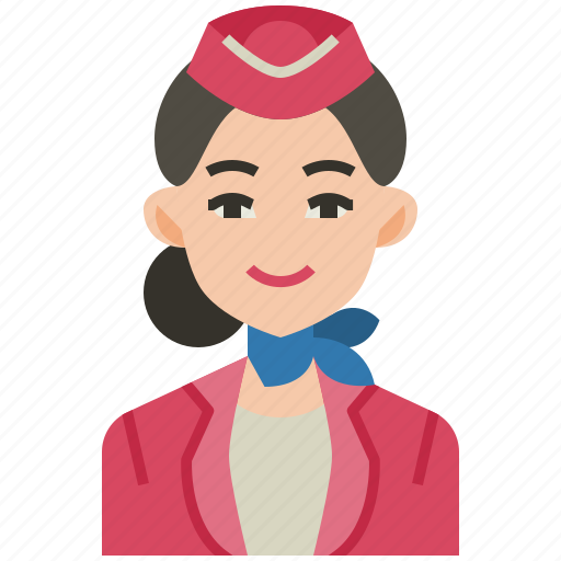Flight, flight attendant, air hostess, avatar, woman, female, cabin attendant icon - Download on Iconfinder