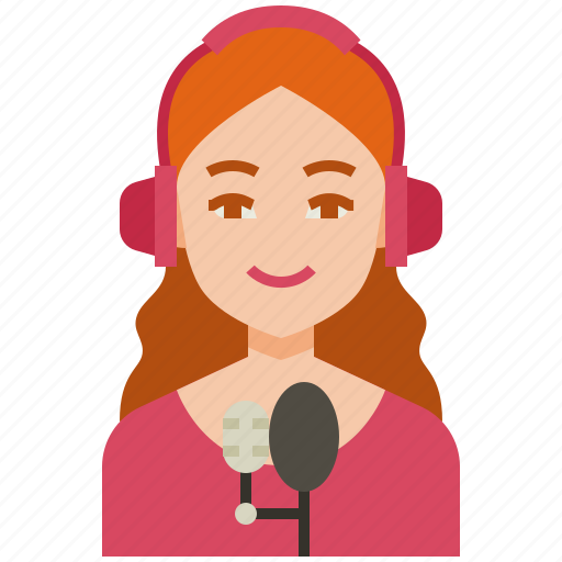 Streamer, live, stream, vlogger, social, avatar, woman icon - Download on Iconfinder