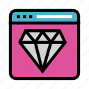 browser, diamond, jewelry, webpage, window