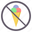 avoid, icecream, no, no ice cream, prohibited 