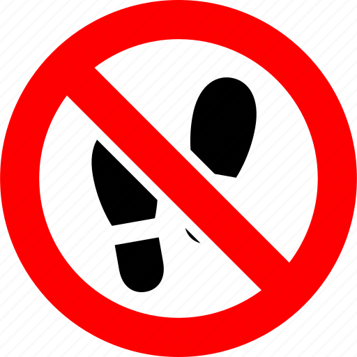 Ban, foot, footprint, no, prohibition, sign, trace icon - Download on Iconfinder