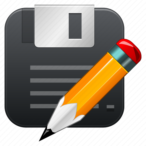 Floppy, modify, pencil, save as, store, backup, copy icon - Download on Iconfinder