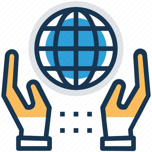 All around world, discover the world, globalization, globe hand, hand business icon - Download on Iconfinder