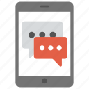chit chat, conversation, mobile chat, online communication, small talk 