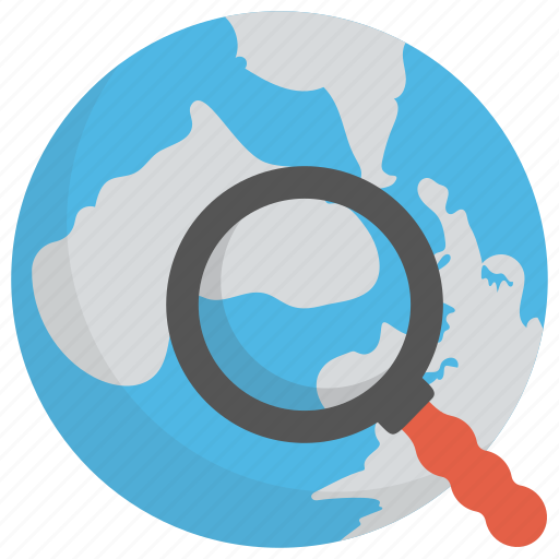 Global search, globe under magnifier, international search, internet search, targeting icon - Download on Iconfinder
