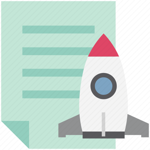 Event papers, paper with missile, planning, project, rocket, startup, startup papers icon - Download on Iconfinder
