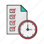 checklist, deadline, file, project, stopwatch 