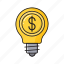 bulb, creative, dollar, idea, innovation 