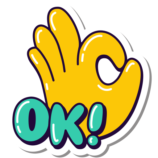 Ok, hand, gesture, yes, okay, approved sticker - Free download