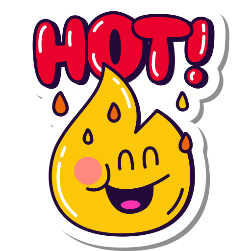 Hot, flame, cool, great, awesome, fire, project sticker - Free download