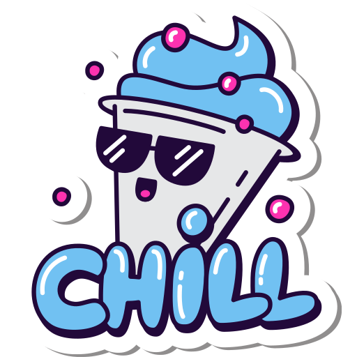 Chill, ice cream, relax, project, status sticker - Free download